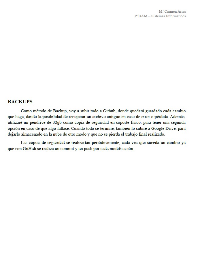 Backups empleados
